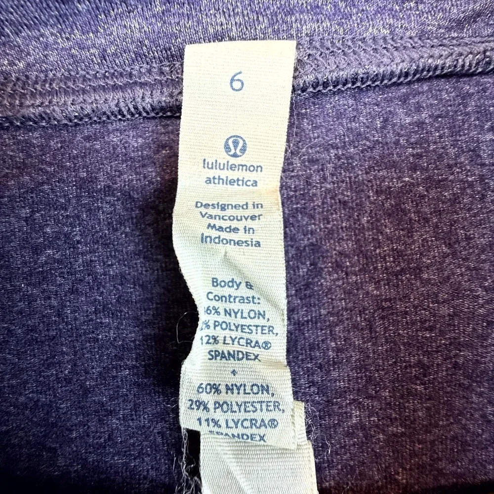 Lululemon Athletica Stride Jacket Womens 6‎ Heather Purple Stretch Logo Full Zip